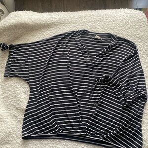 AKEMI + KIN Anthropologie black & white striped top